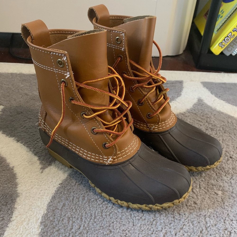 LL Bean Classic Duck Hunting Boots Brown Leather